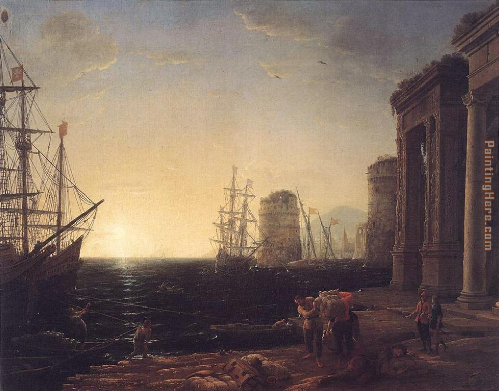 Harbour Scene at Sunset painting - Claude Lorrain Harbour Scene at Sunset art painting